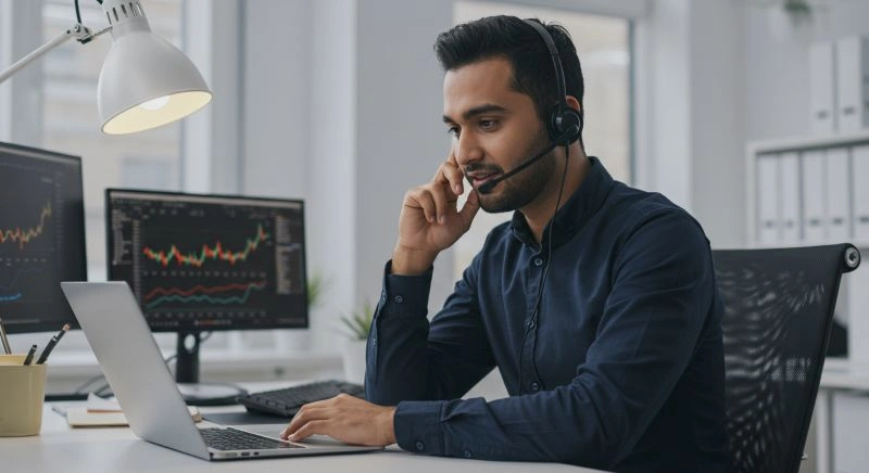 Remote accounting specialist reviewing business analytics