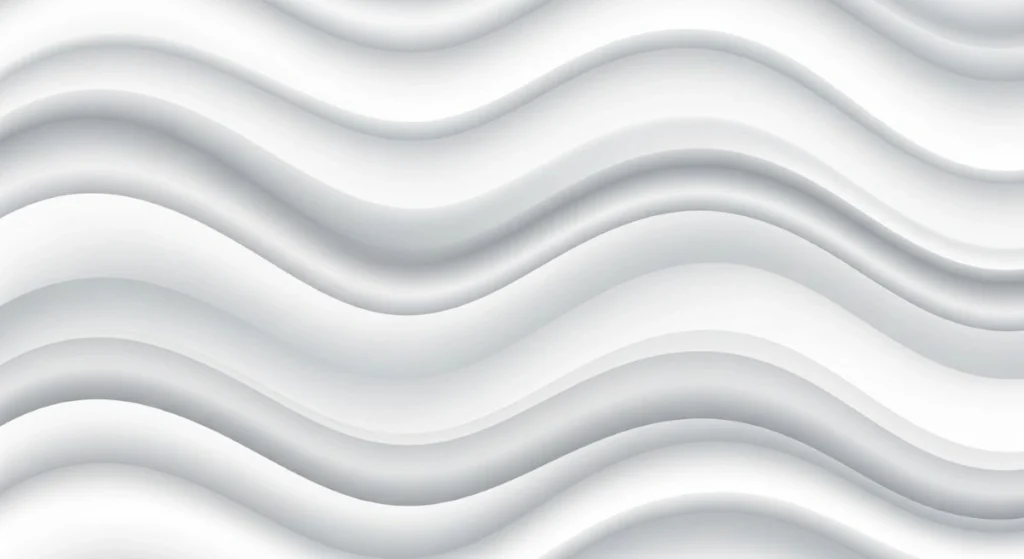 Abstract white and grey wavy background, showcasing smooth, flowing curves and shadows, ideal for a minimalist design or modern aesthetic