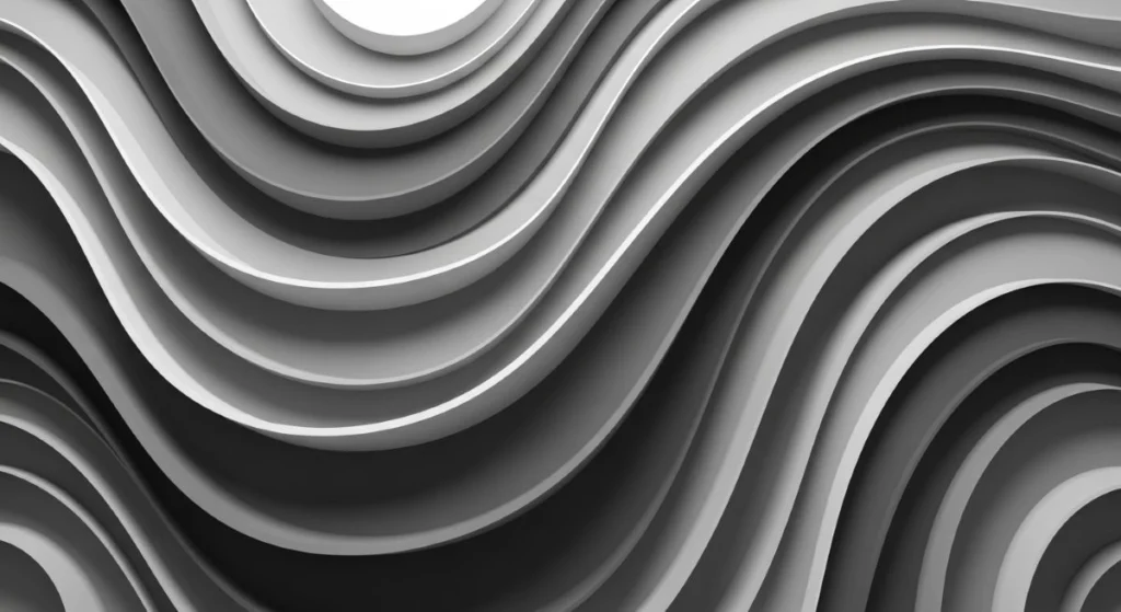 Abstract design with flowing grey waves, creating a minimalist and modern aesthetic, ideal for digital backgrounds or design elements.
