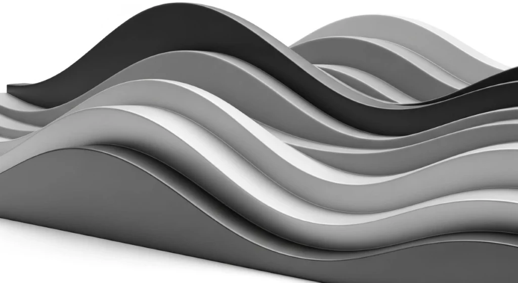 Abstract design featuring flowing grey waves, representing the smooth and efficient operations managed by sales operations specialists in business settings.