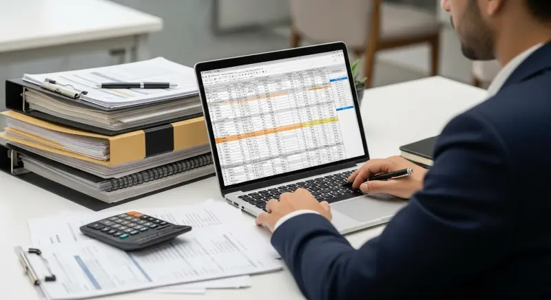 A financial advisor assistant analyzing financial data on a laptop, illustrating the support provided by assistants in financial advisory roles.