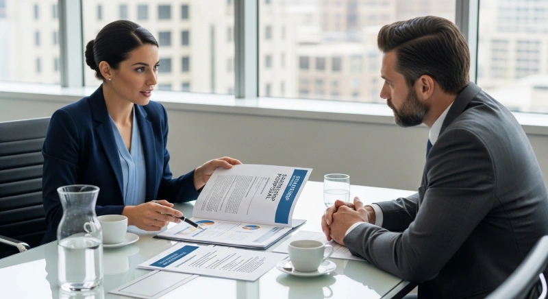 A customer support outsourcing service being discussed in a professional setting, emphasizing the benefits of outsourced customer service.