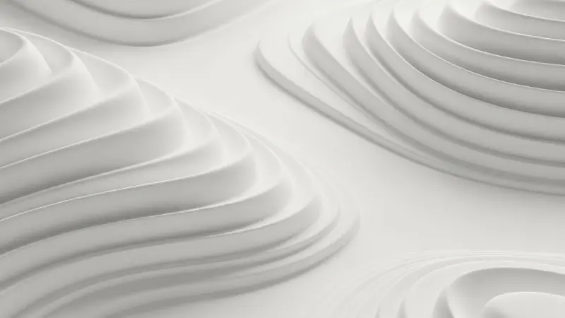 Abstract layered white design representing structured workflows used by a crm manager for organizing customer data and processes.